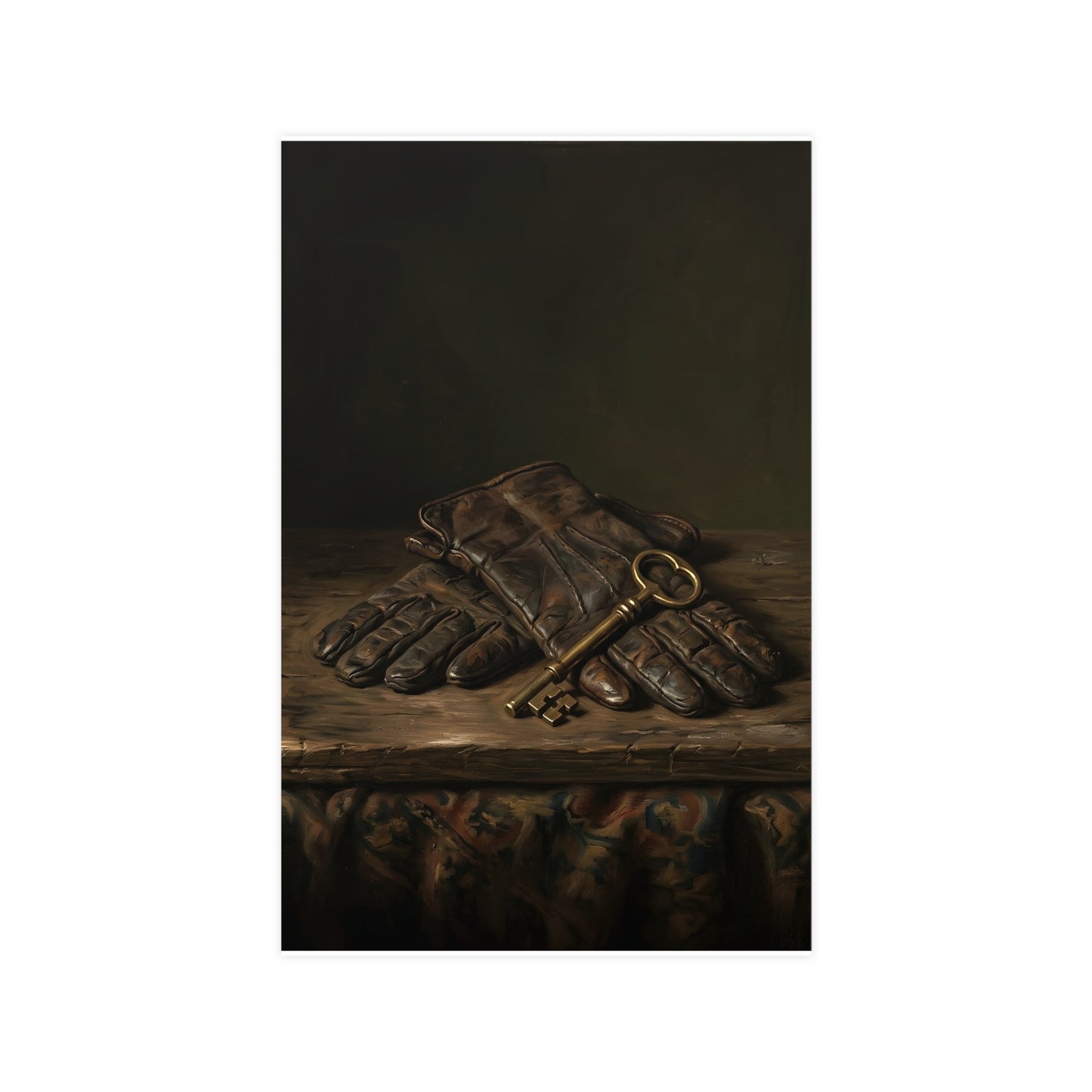 Gloves and a Brass Key — gloves and a brass key, 11x17 in print
