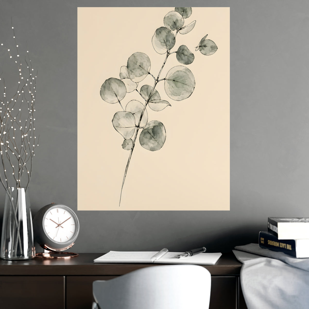 Eucalyptus — eucalyptus, shown framed on a wall