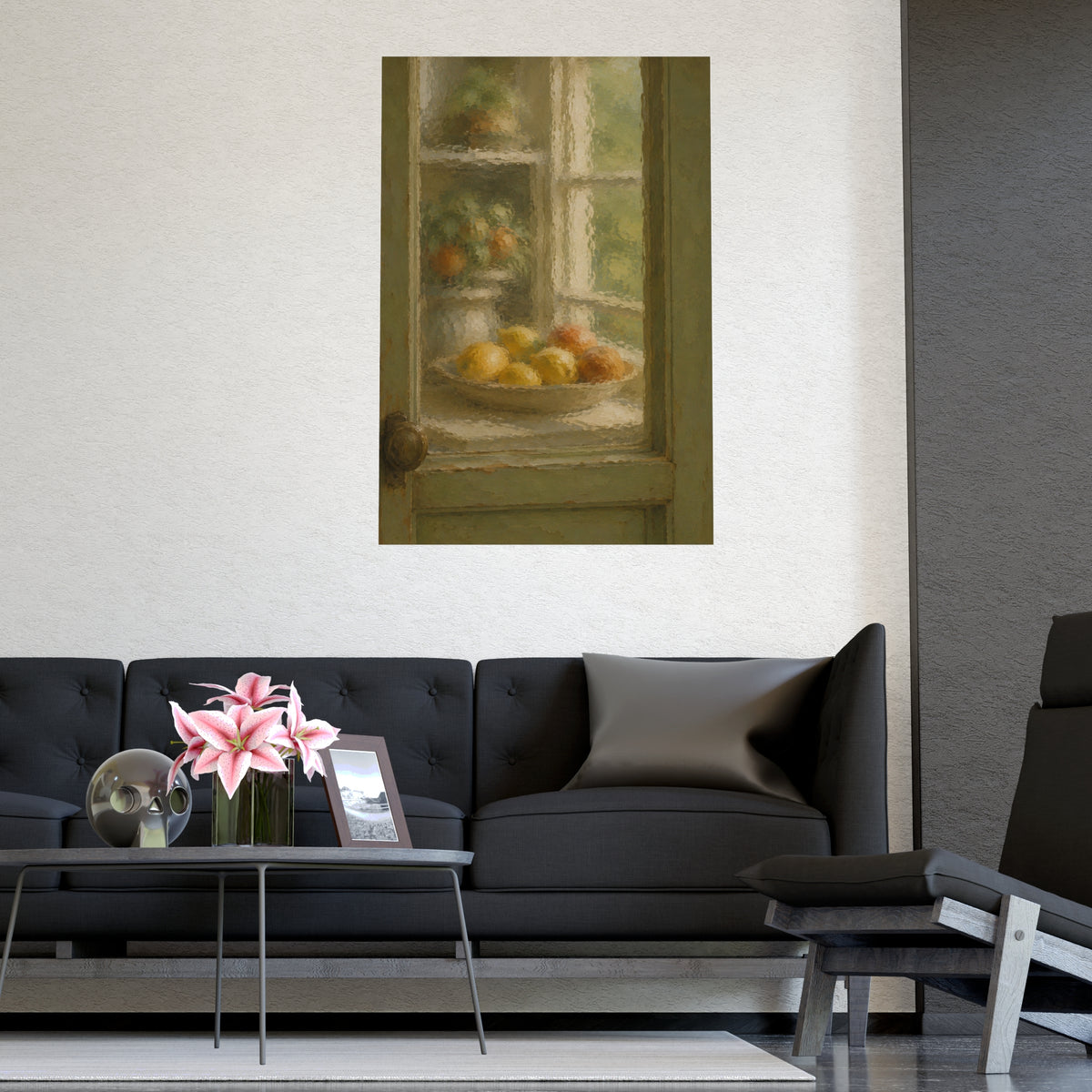 Through the Wavy Glass — through the wavy glass, shown framed on a wall