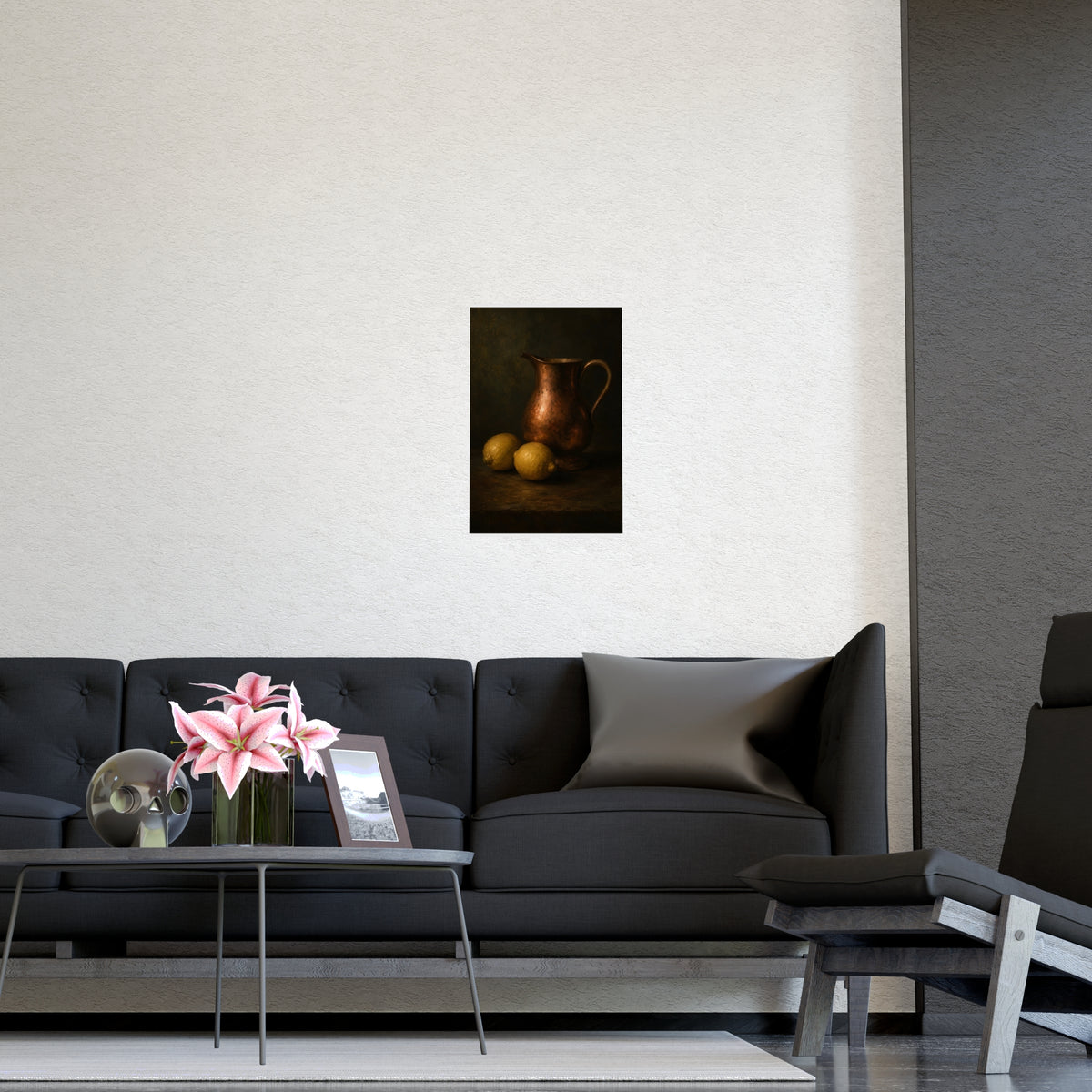 Copper and Lemons — copper and lemons, shown framed on a wall
