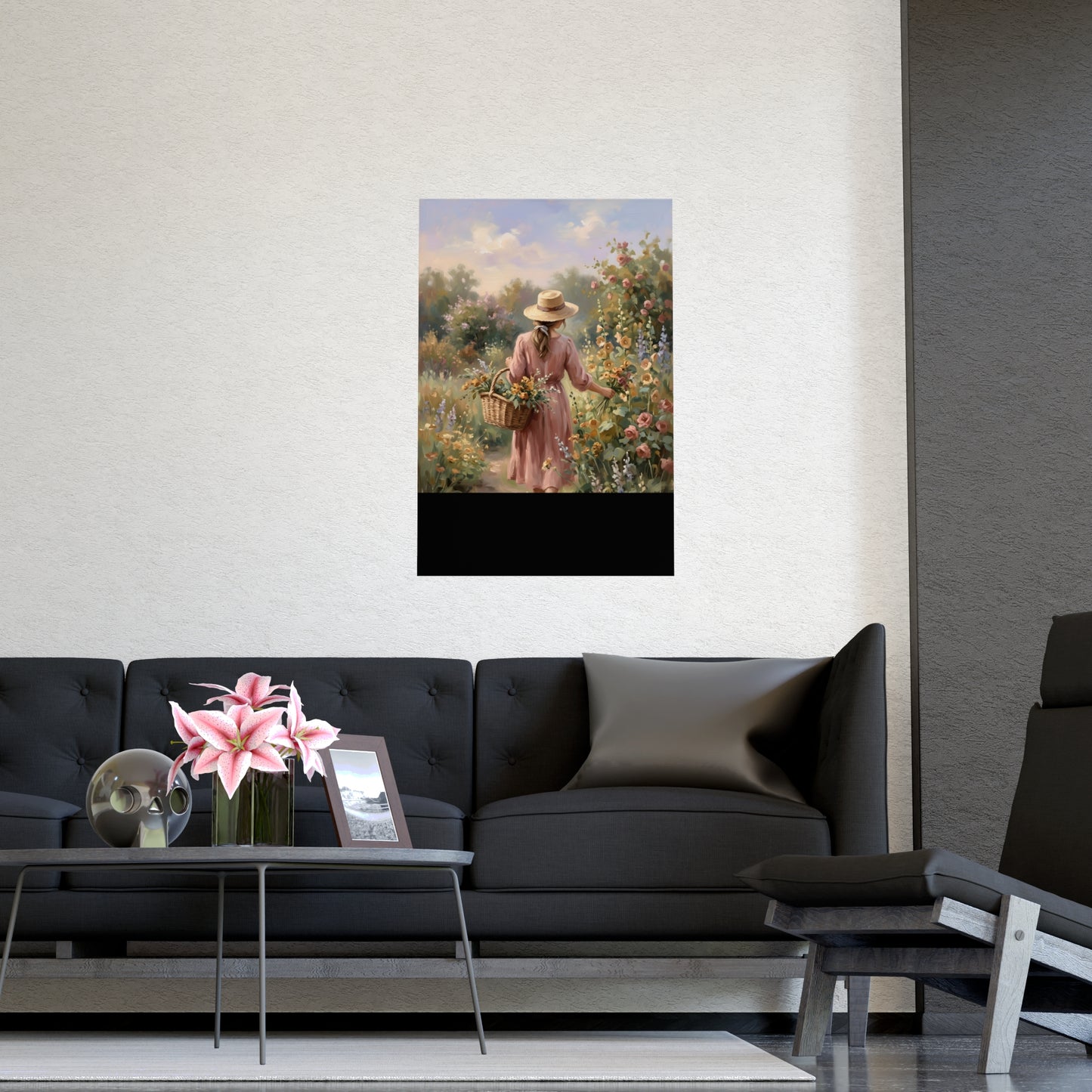 Gathering Flowers | Romantic Oil Painting Print | Wall Art