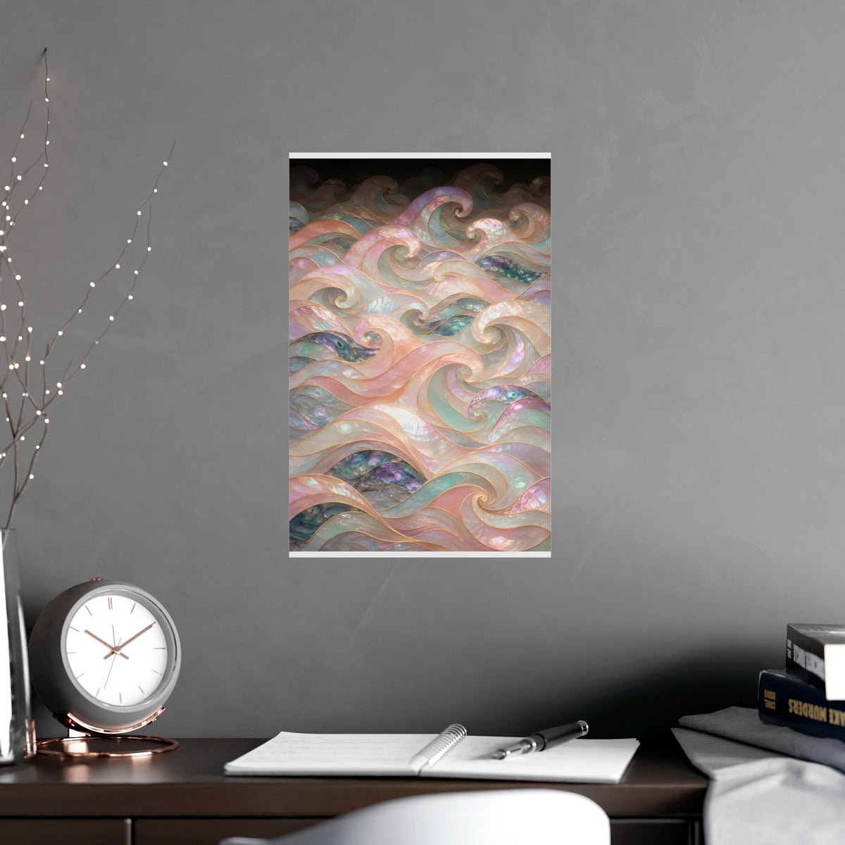 Wave Pattern — wave pattern, shown framed on a wall