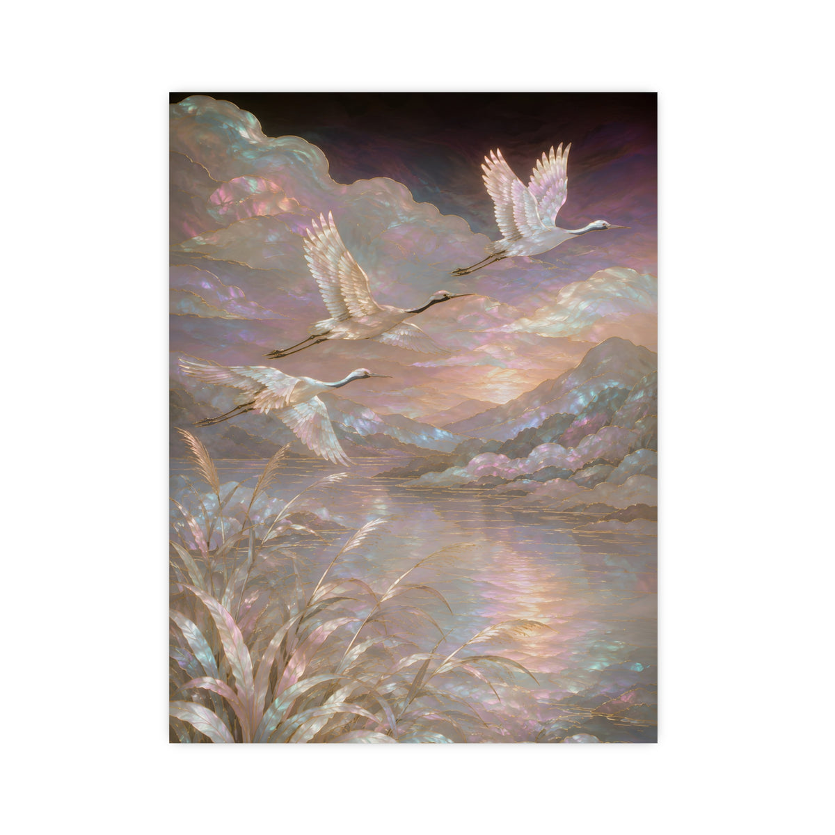 Cranes over Water — cranes over water, 12x16 in print
