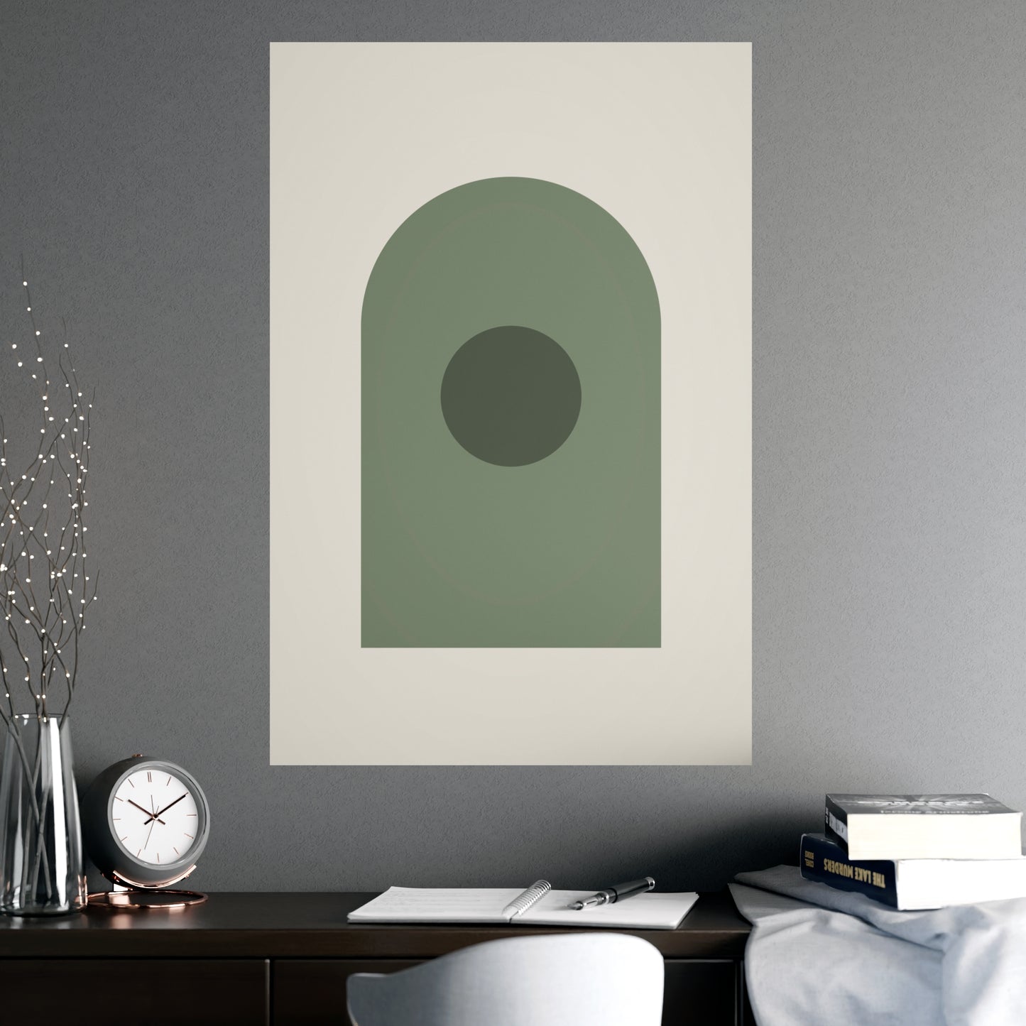 Sage Neutral Arch Boho Wall Art | Living Room Print