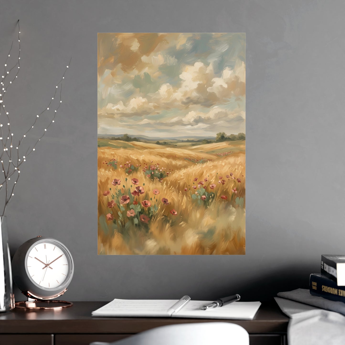 Coquelicots dans les blés | Affiche Murale Romantique | Peinture