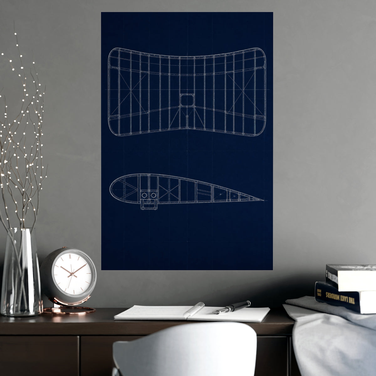 Aeroplane Wing — aeroplane wing, shown framed on a wall