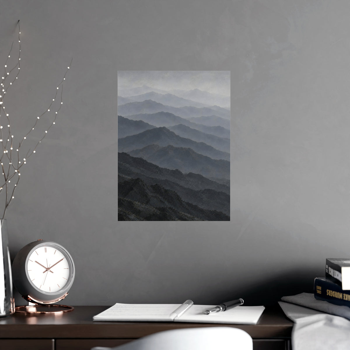 Ridge behind Ridge — ridge behind ridge, shown framed on a wall