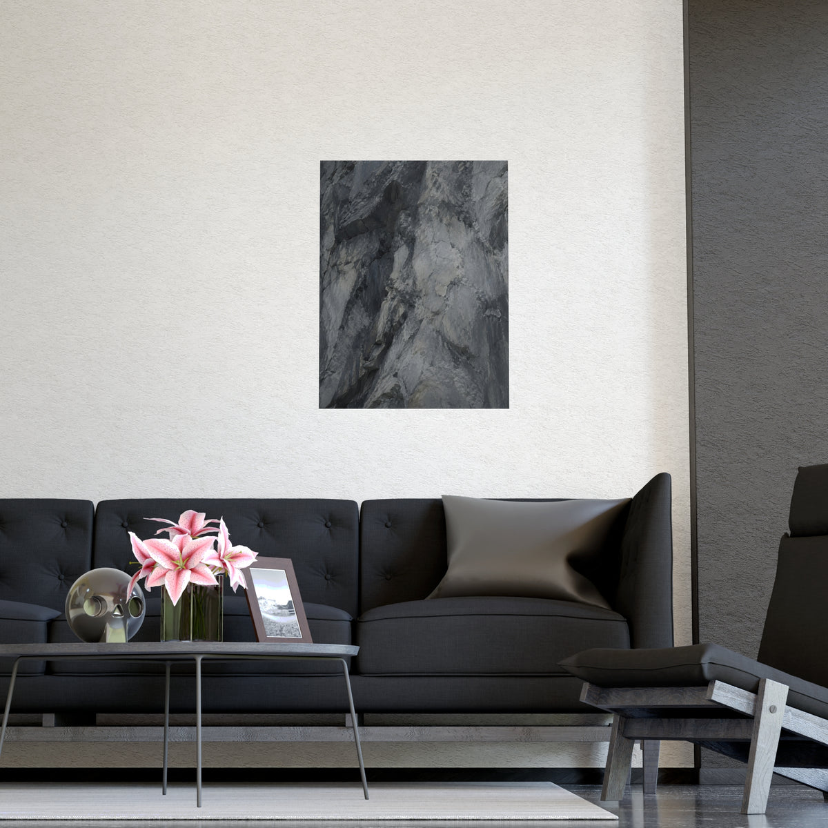 Rock Face — rock face, shown framed on a wall