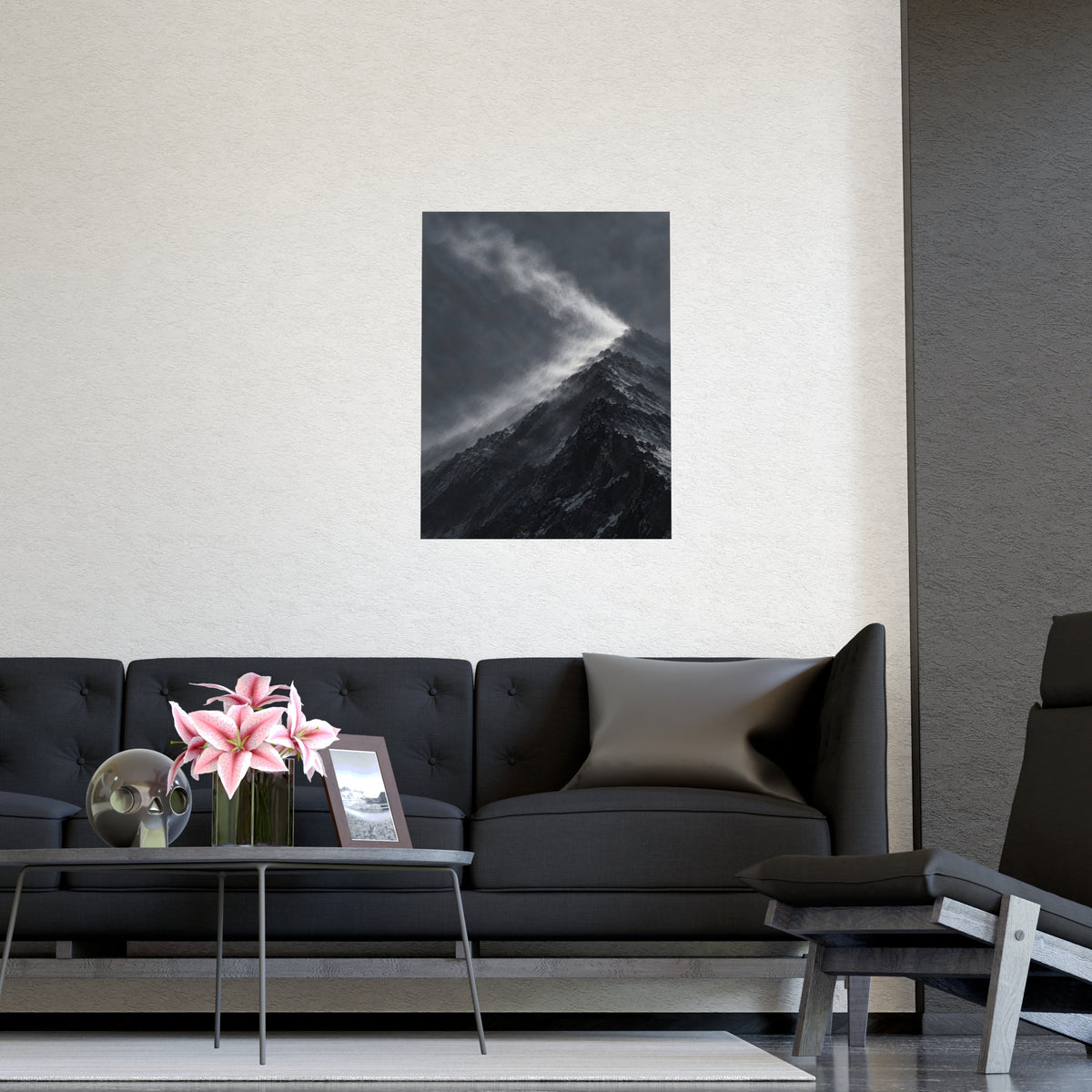 Snow off the Ridge — snow off the ridge, shown framed on a wall