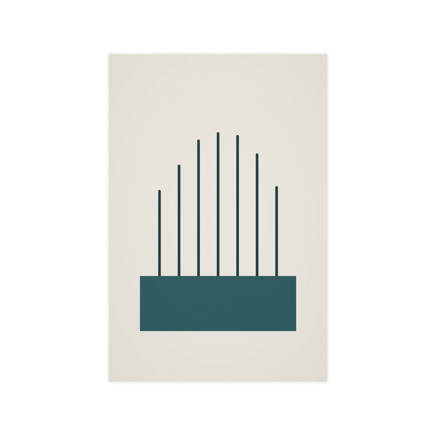 Deep Teal Lines Wall Art | Bedroom Print
