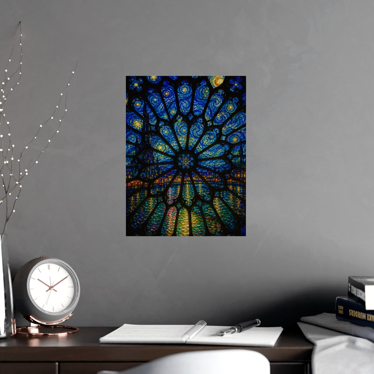 Rose Window — rose window, shown framed on a wall