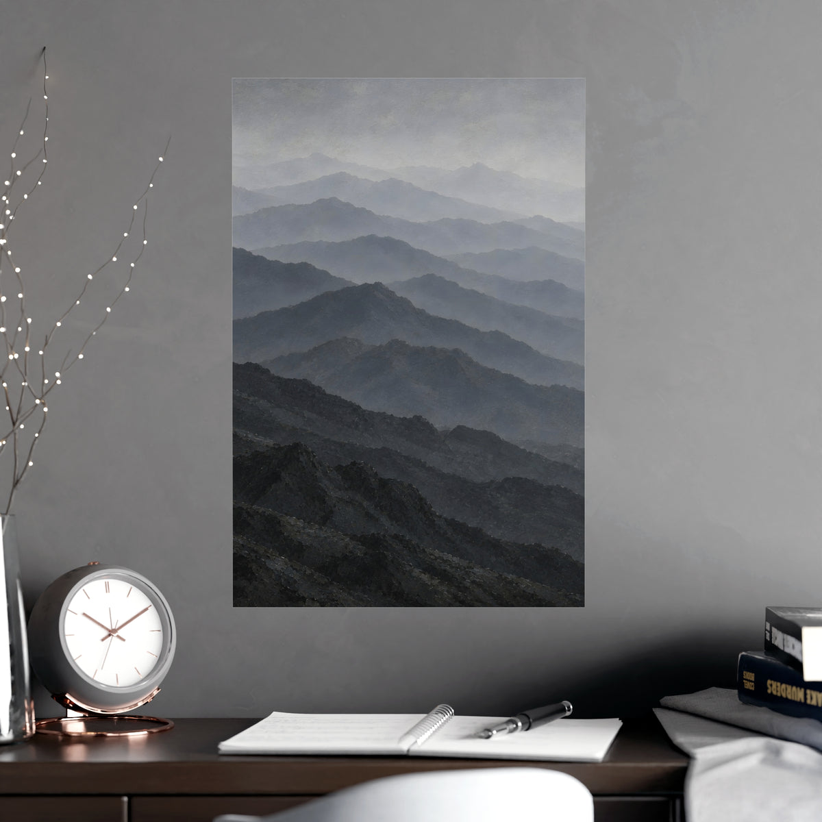 Ridge behind Ridge — ridge behind ridge, shown framed on a wall