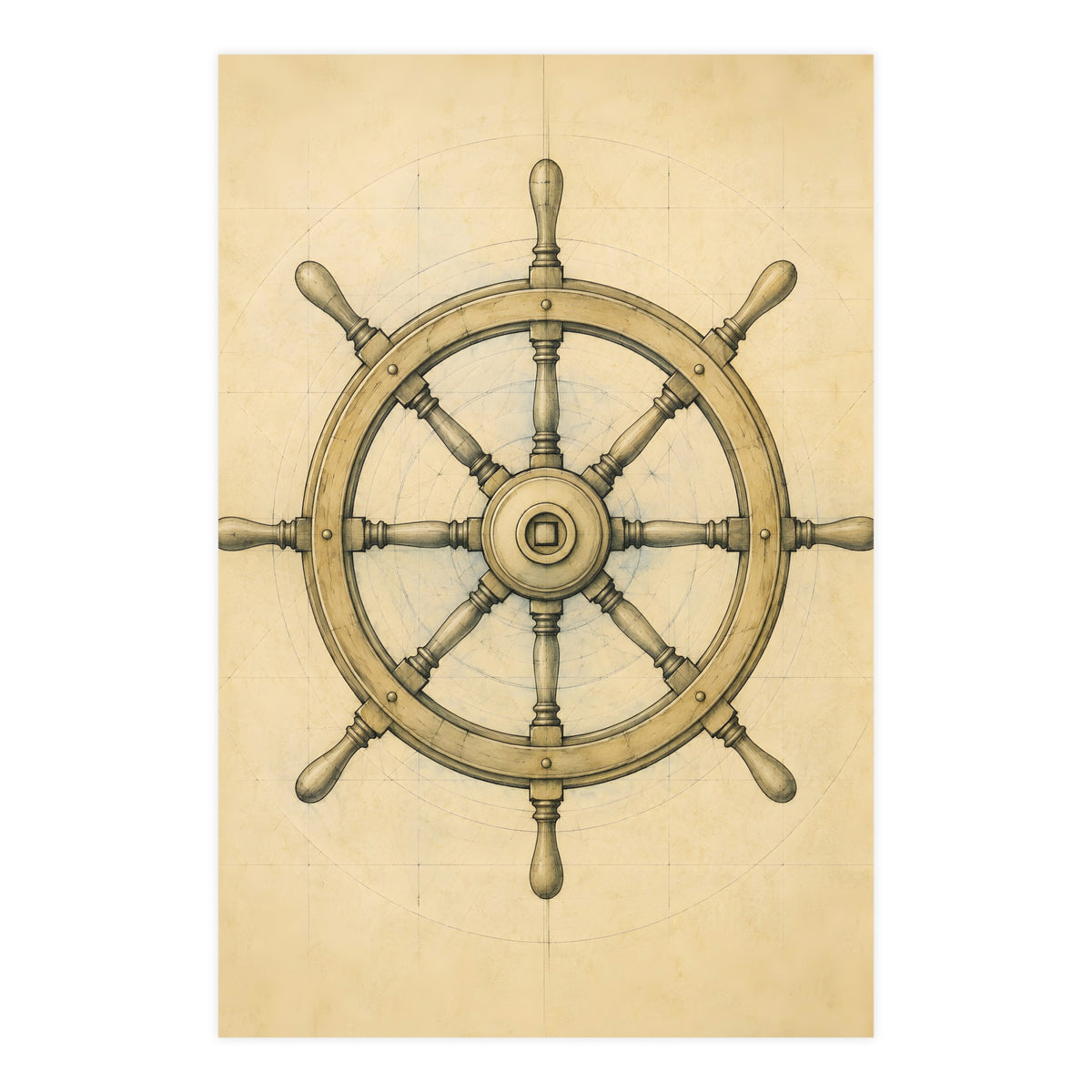 Ship's Wheel — ship's wheel, 24x36 in print
