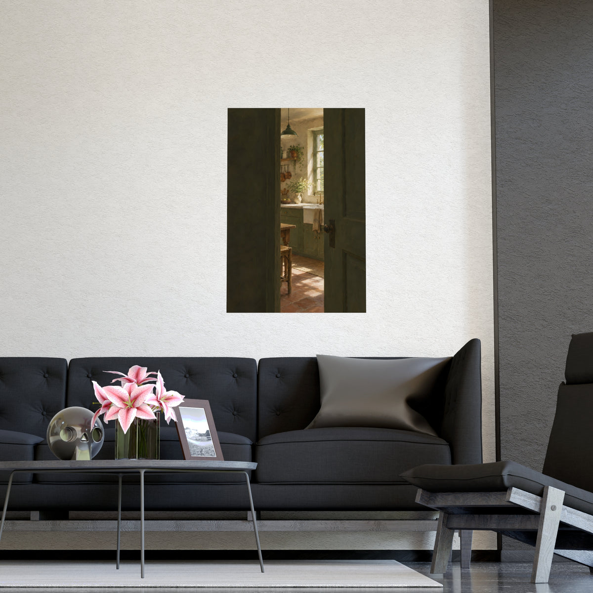 Through the Half-Open Door — through the half-open door, shown framed on a wall
