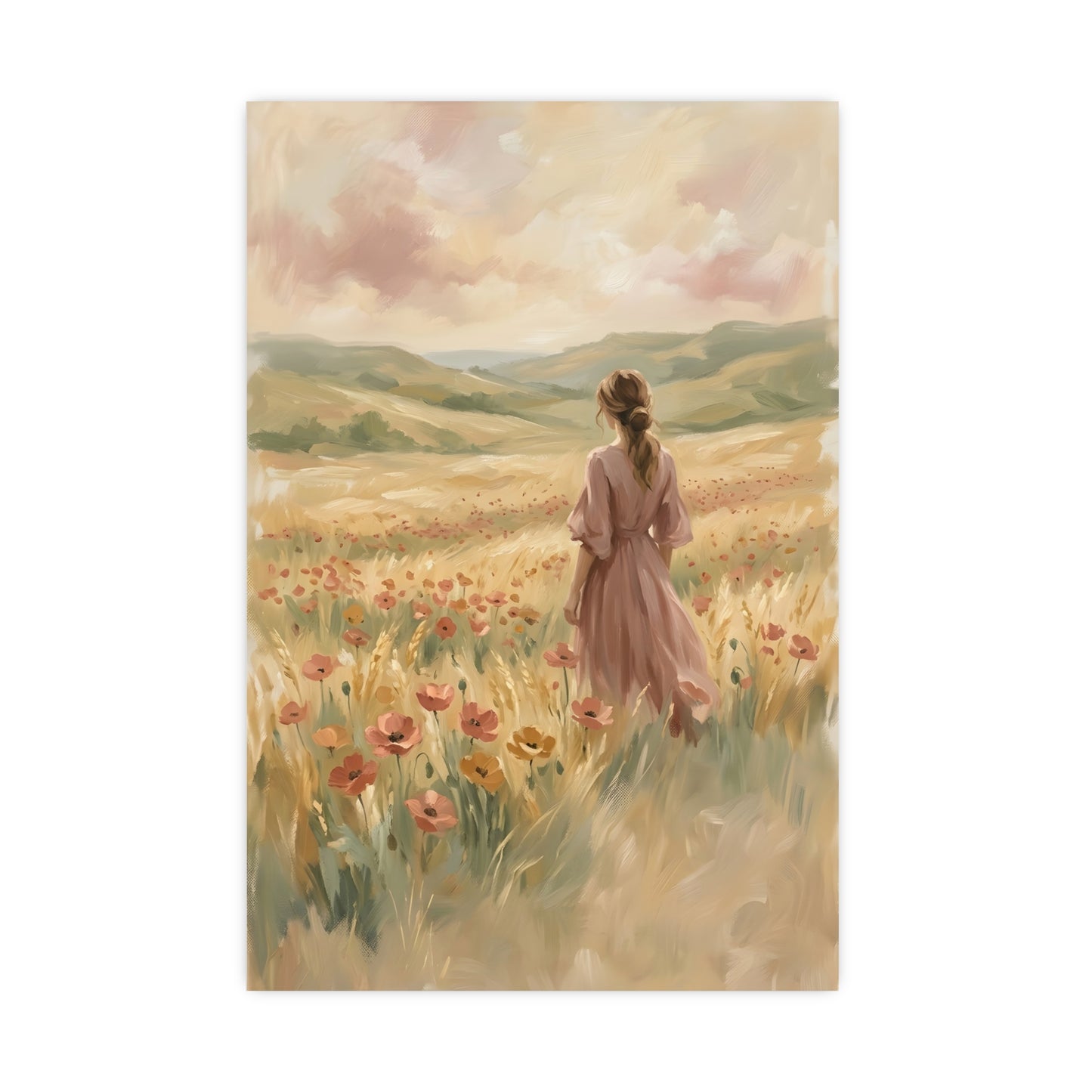 Looking to the Hills | Romantic Oil Painting Print | Wall Art
