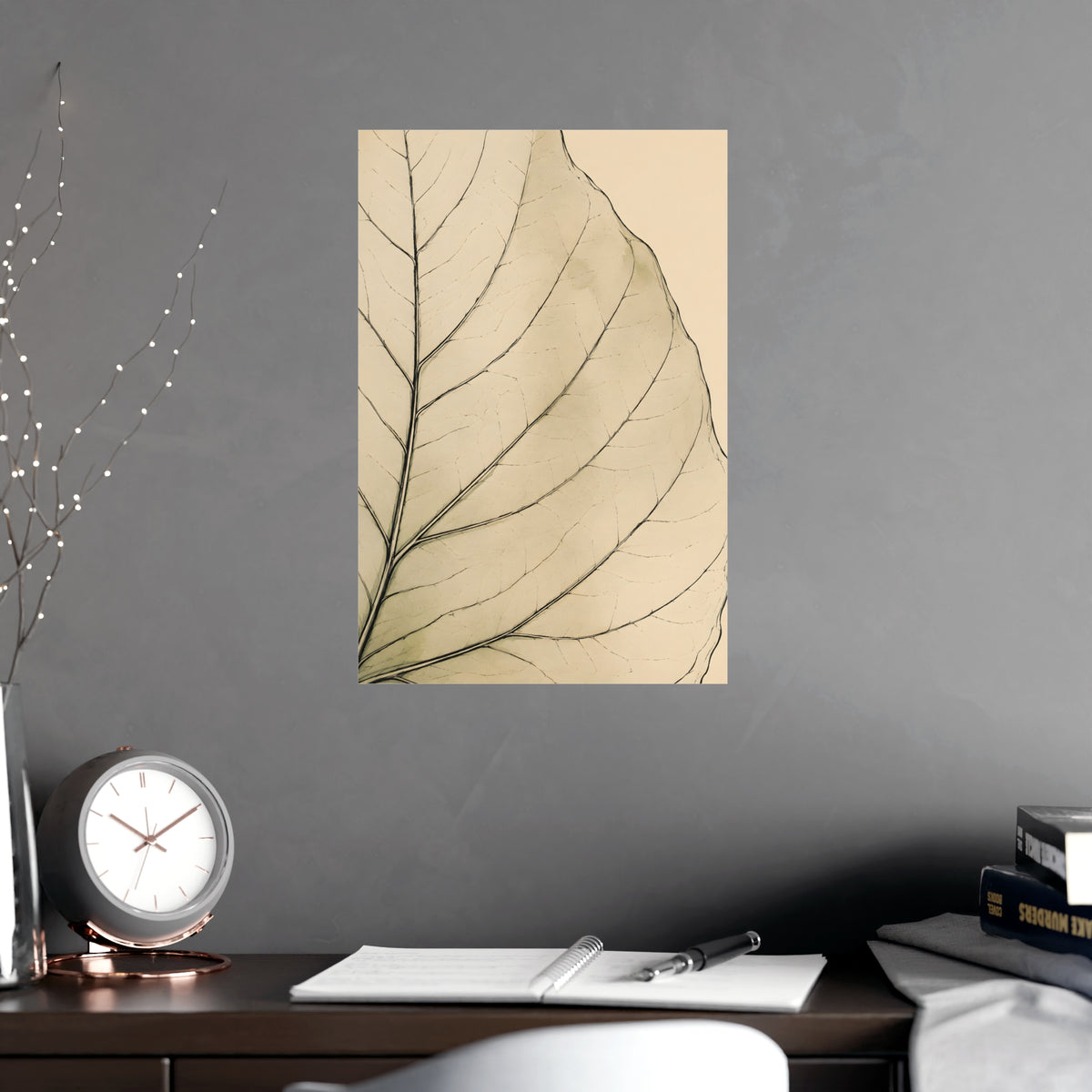 Leaf, Up Close — leaf, up close, shown framed on a wall