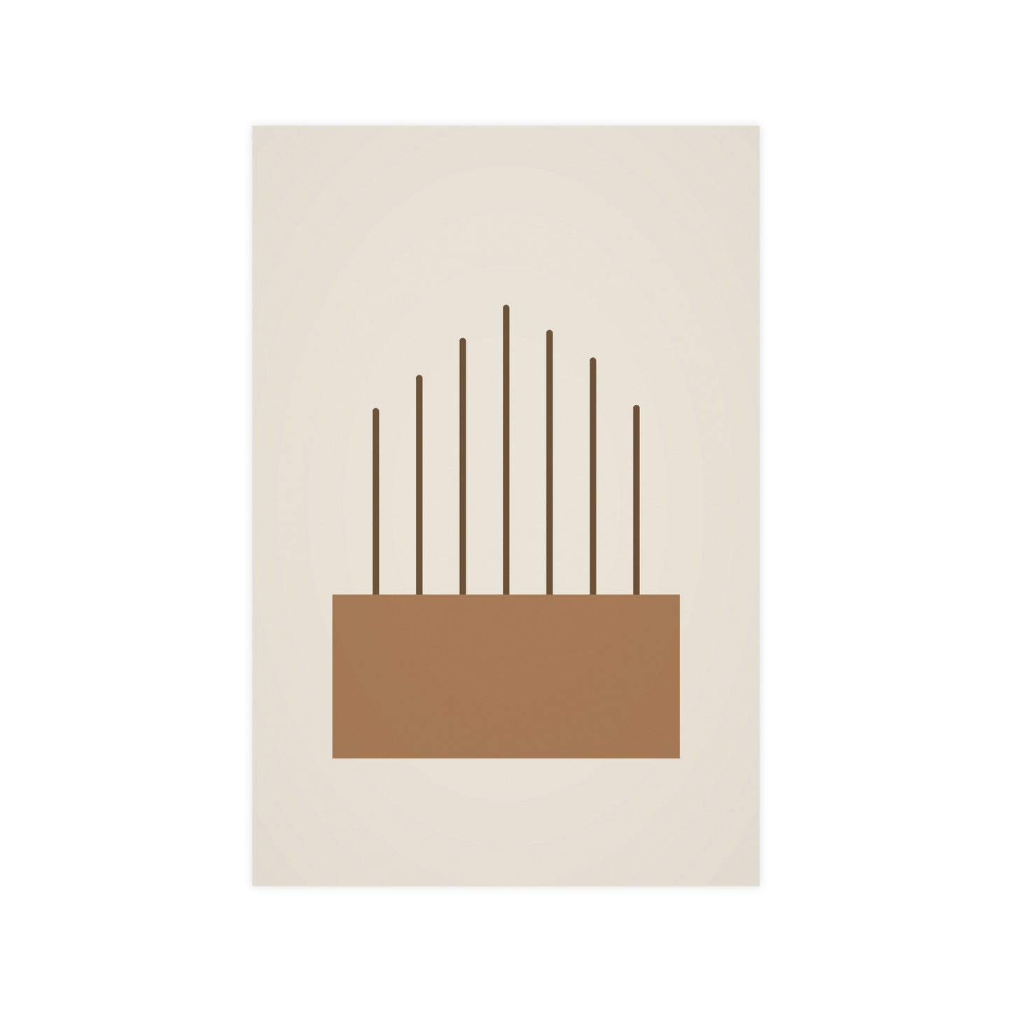 Warm Earth Lines Boho Wall Art | Living Room Print