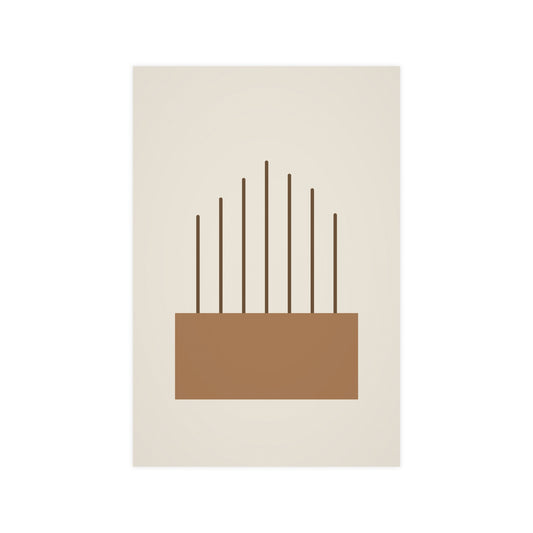 Warm Earth Lines Boho Wall Art | Living Room Print