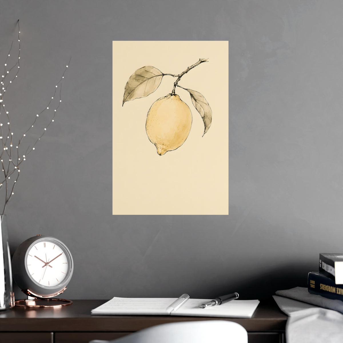 Lemon Branch — lemon branch, shown framed on a wall