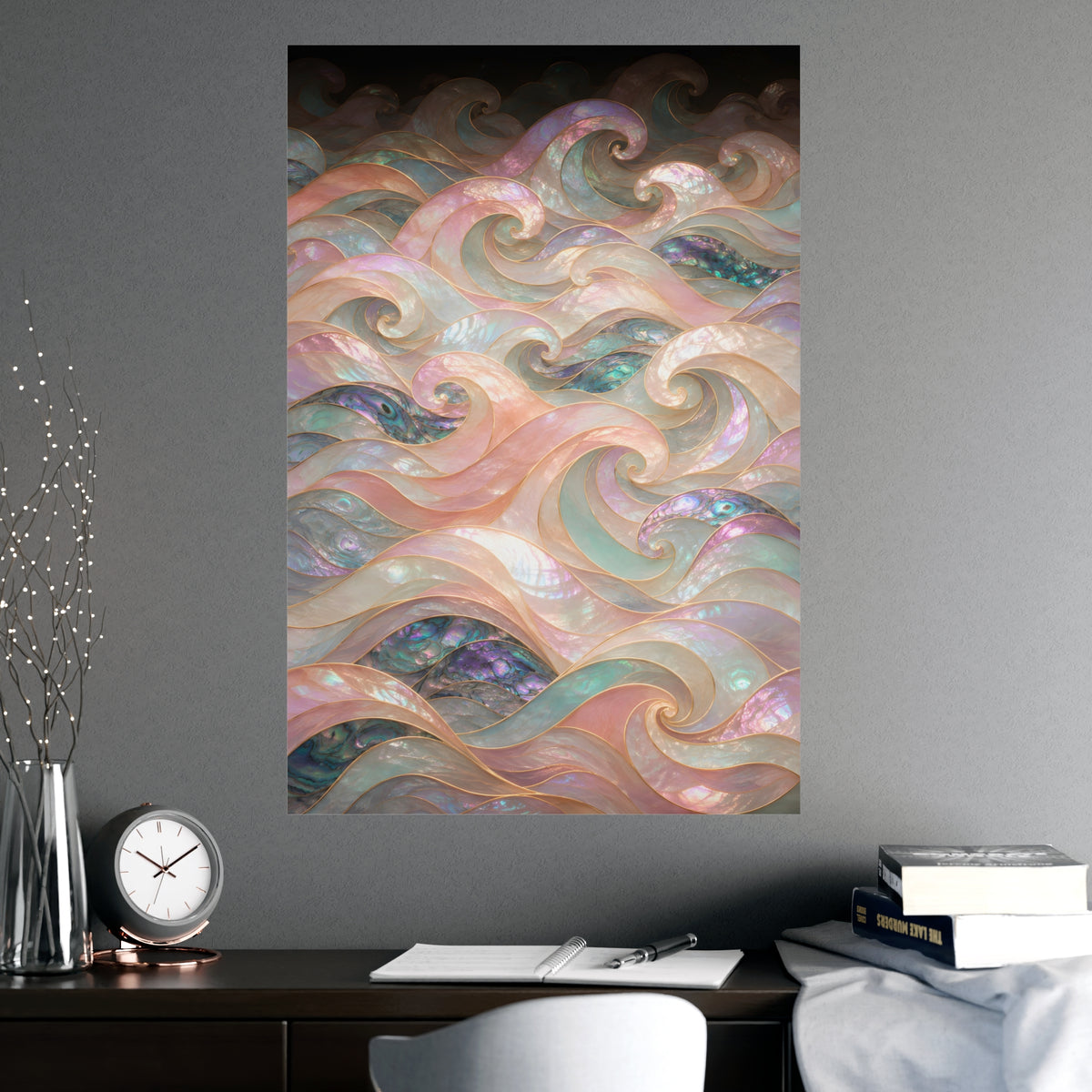 Wave Pattern — wave pattern, shown framed on a wall