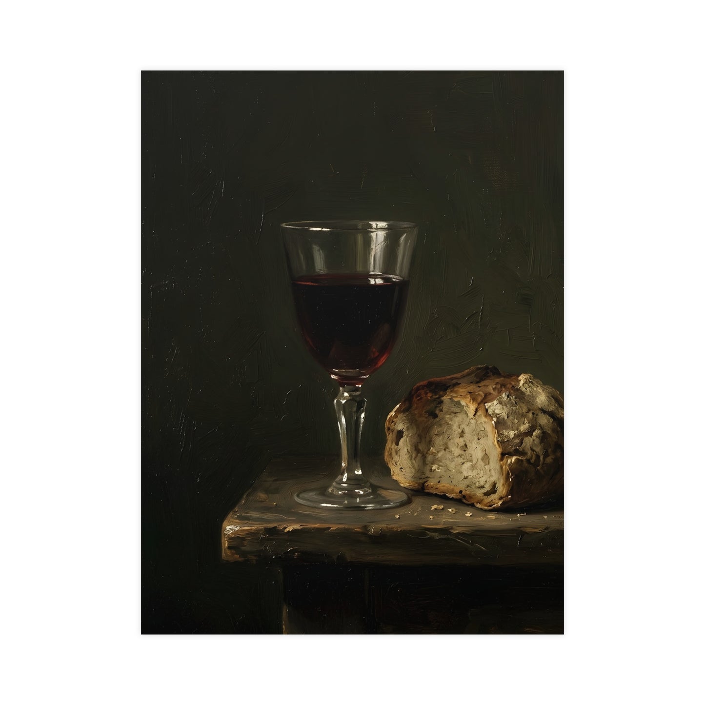 Wine and Bread — wine and bread, 12x18 in print