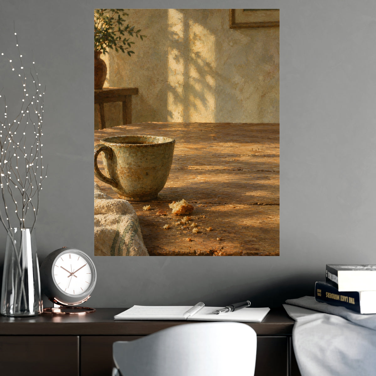 At Table Height — at table height, shown framed on a wall