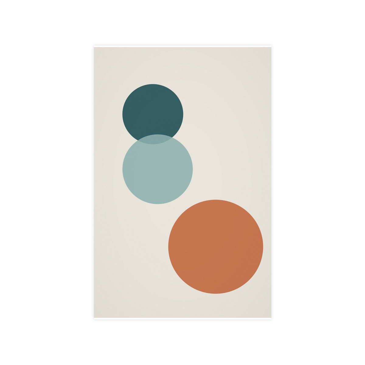 Deep Teal Circles Modern Wall Art — circles in a deep teal palette, 11x17 in print