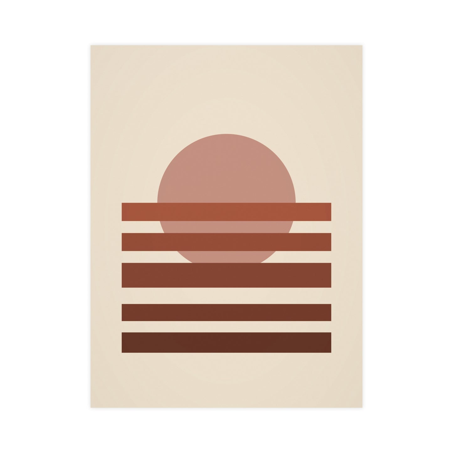 Muted 70s Sunset Landscape Wall Art | Living Room Print