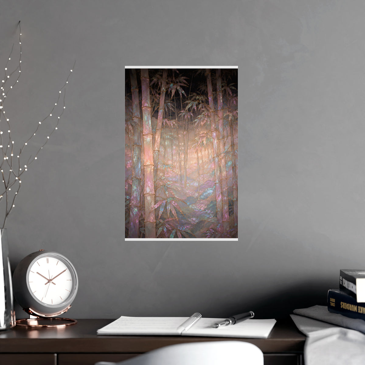 Bamboo in Mist — bamboo in mist, shown framed on a wall