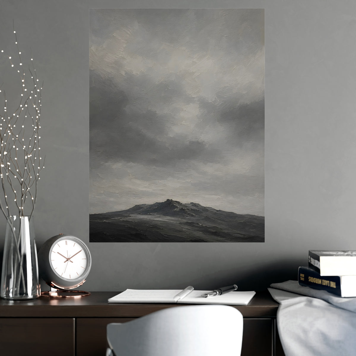 Distant Ridge — distant ridge, shown framed on a wall
