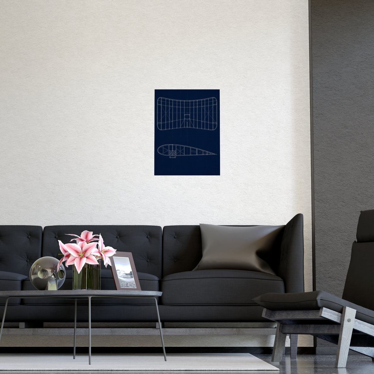 Aeroplane Wing — aeroplane wing, shown framed on a wall