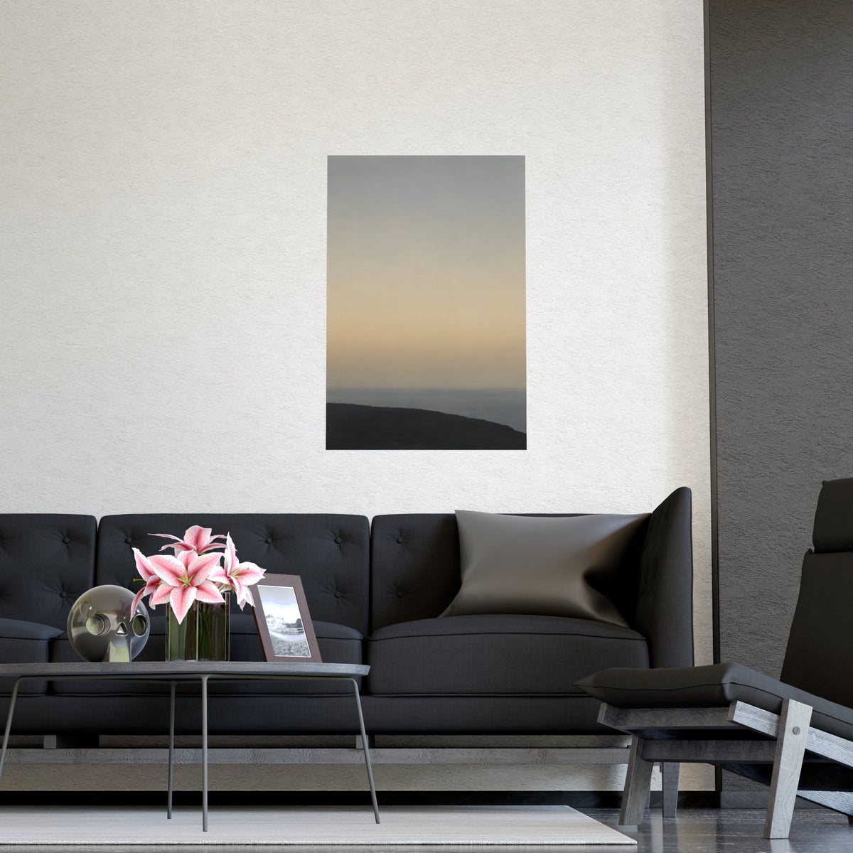 Cliff Edge, Low — cliff edge, low, shown framed on a wall