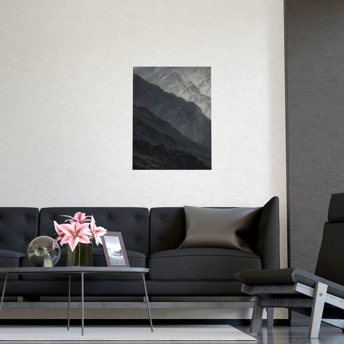 The Shadow of a Mountain — the shadow of a mountain, shown framed on a wall