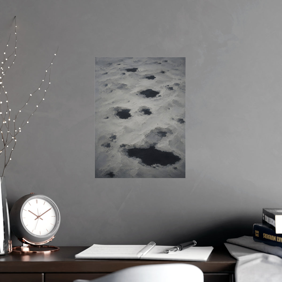 Tarns from Above — tarns from above, shown framed on a wall