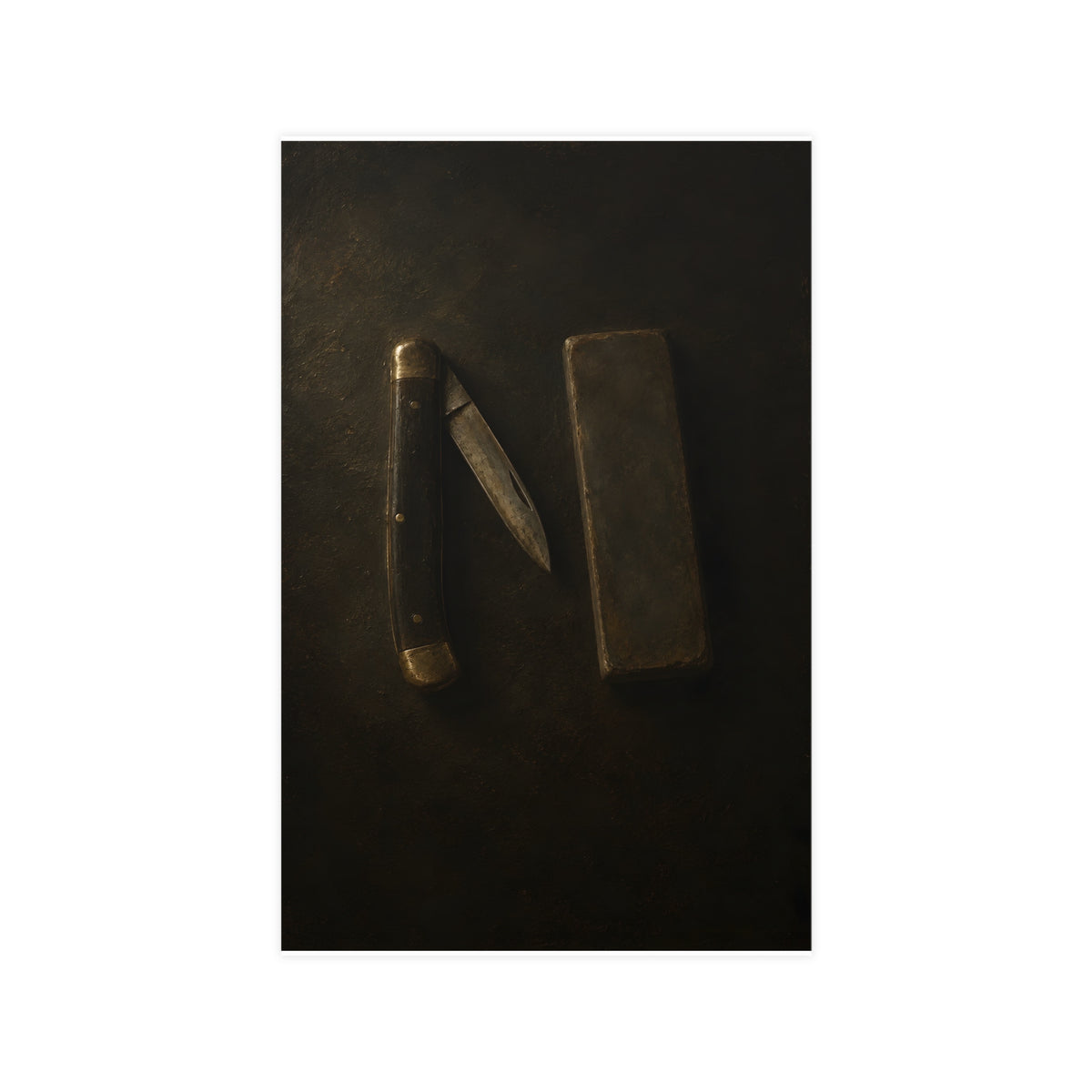 Knife and Whetstone — knife and whetstone, 11x17 in print