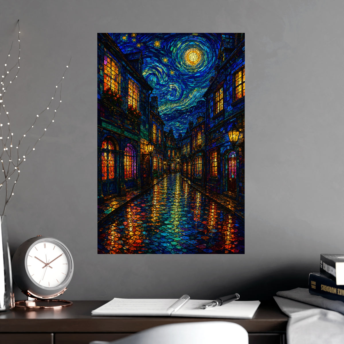 Wet Street — wet street, shown framed on a wall