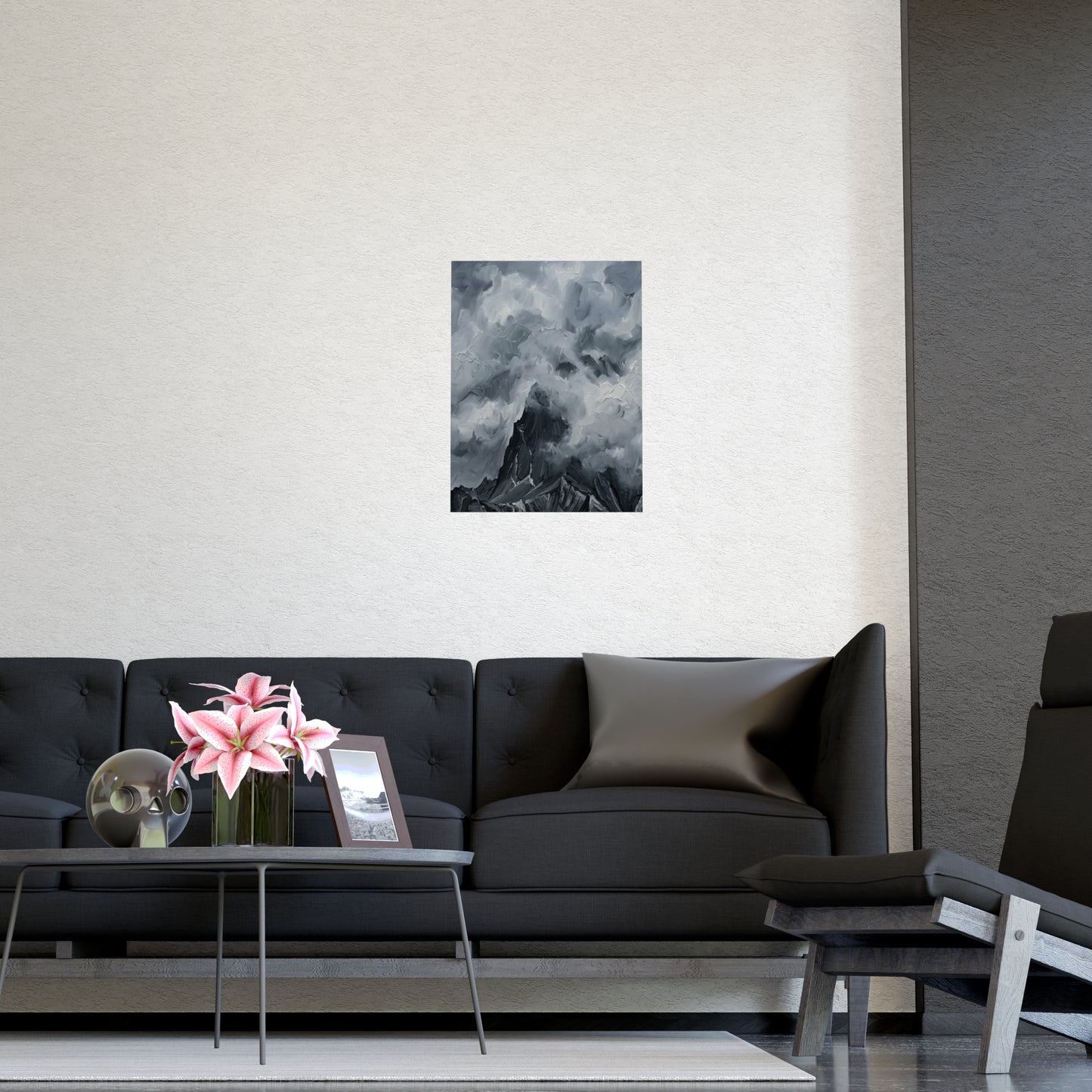 Gipfel in Wolken | Landschaftsdruck | Berg Kunstdruck