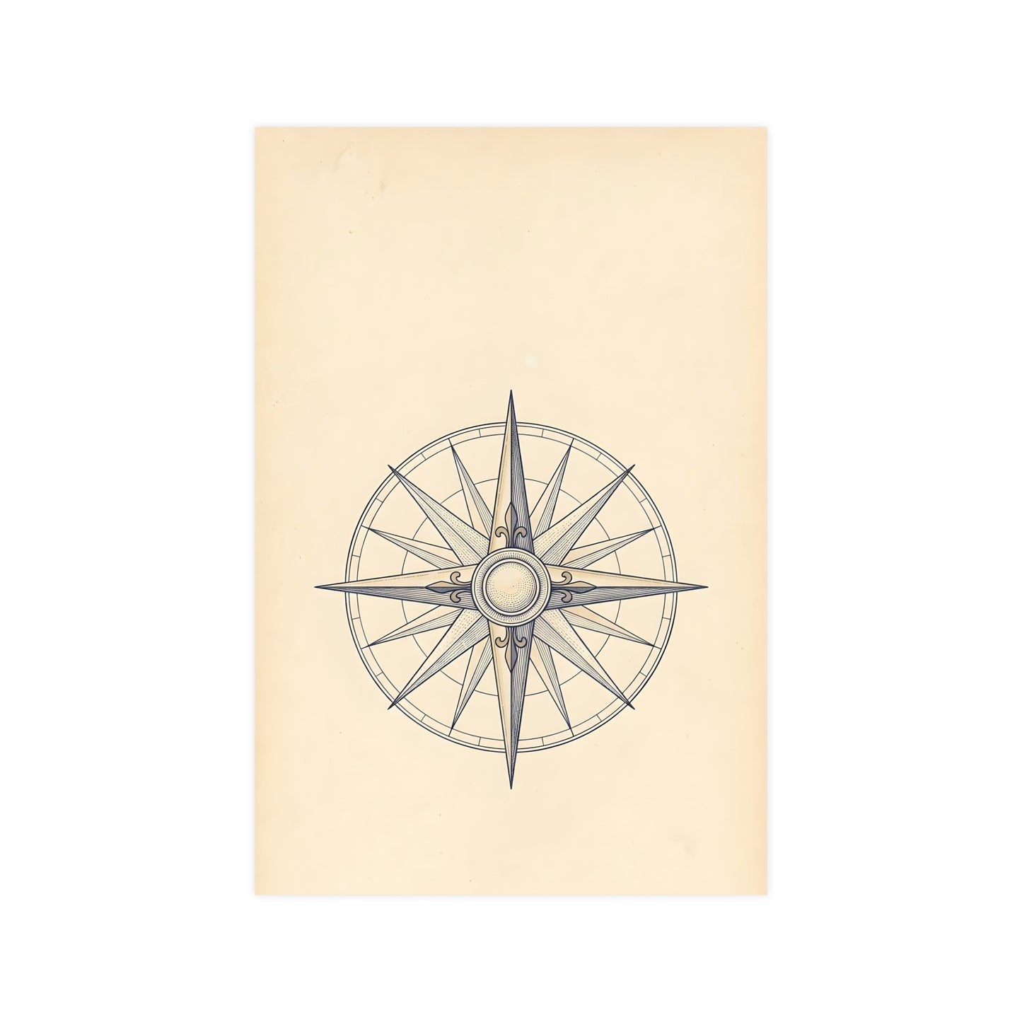 Compass Rose | Antique Chart Print | Wall Art
