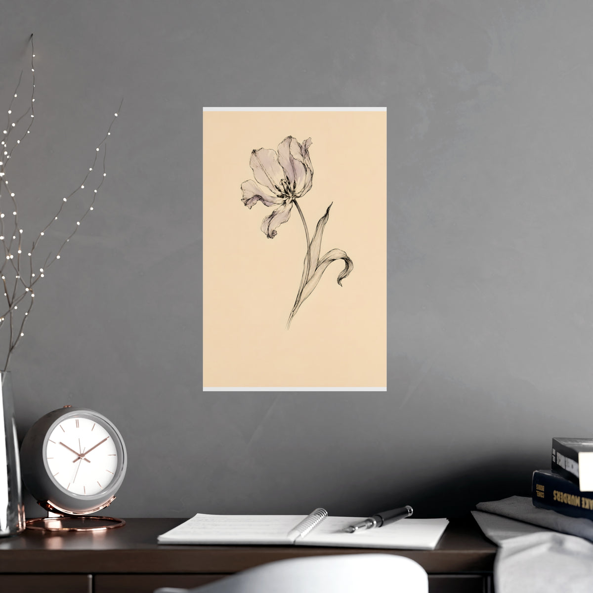 Tulip, Just Past — tulip, just past, shown framed on a wall