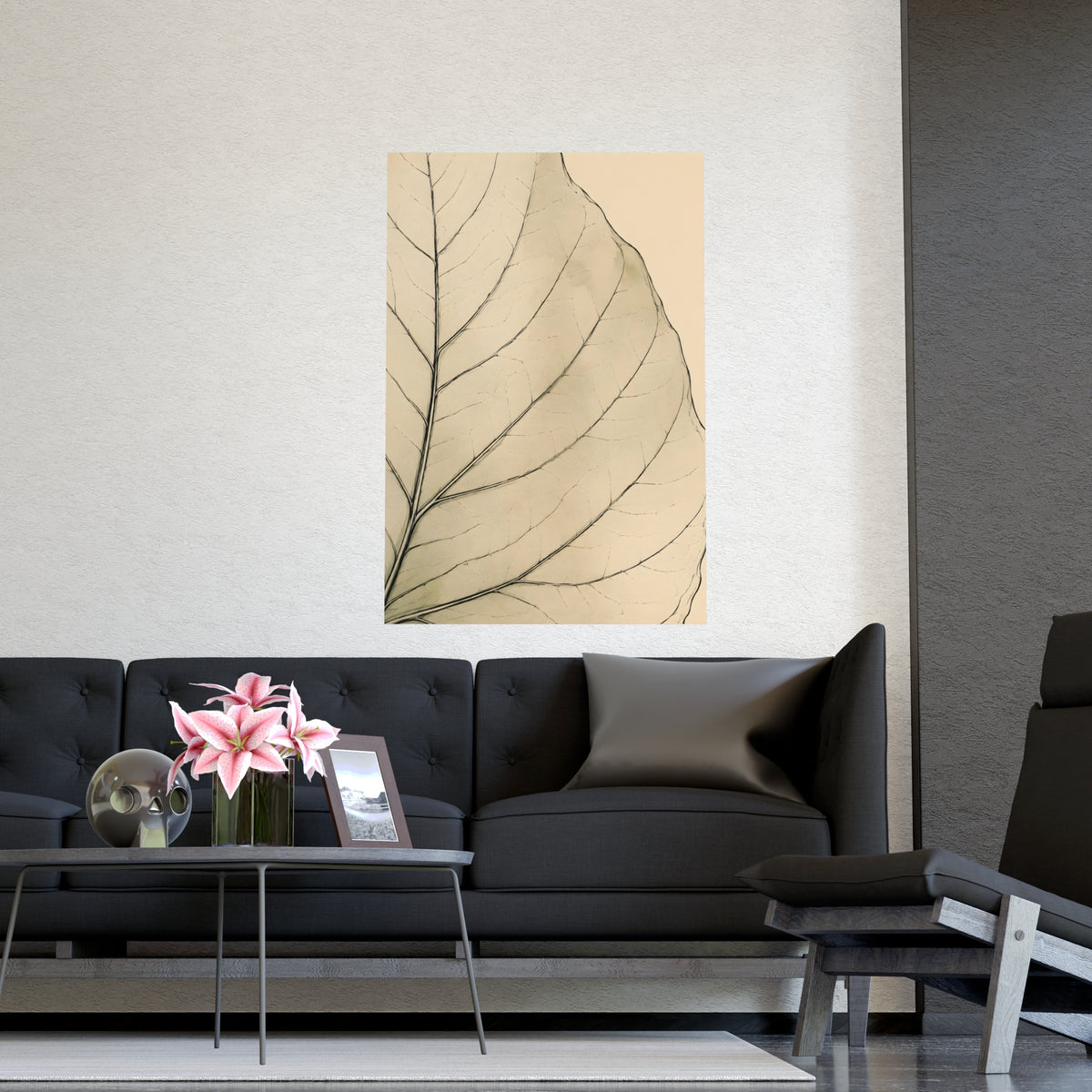 Leaf, Up Close — leaf, up close, shown framed on a wall