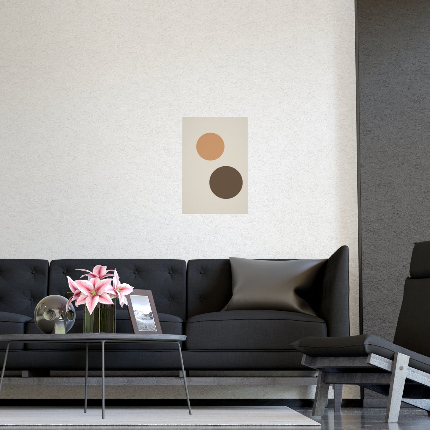 Warm Earth Circles Boho Wall Art | Living Room Print