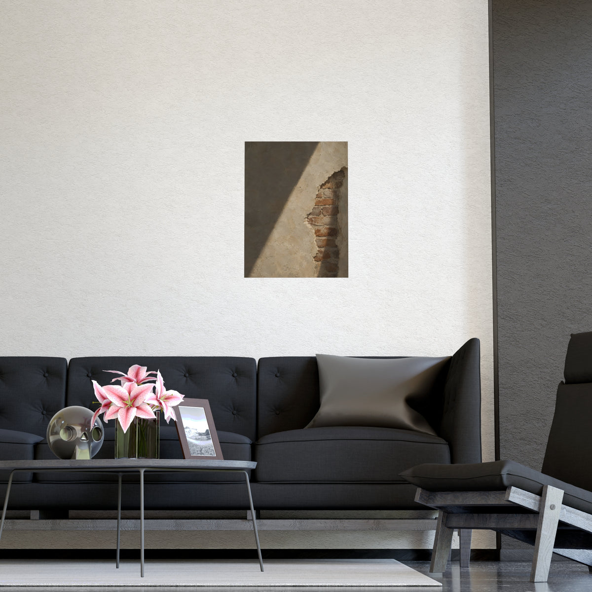 Where the Plaster Fell — where the plaster fell, shown framed on a wall