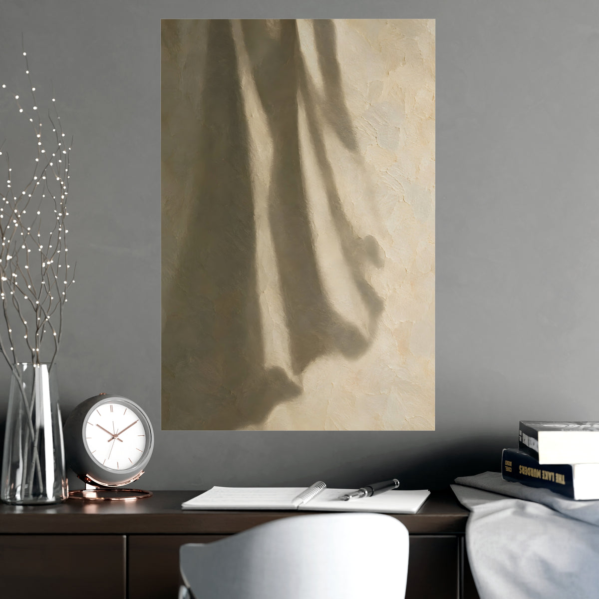 The Shadow of the Cloth — the shadow of the cloth, shown framed on a wall