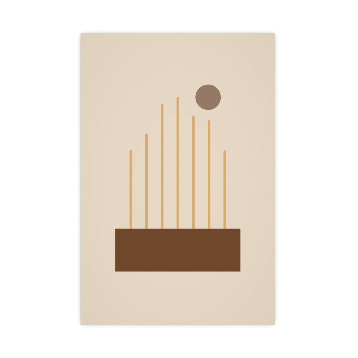 Muted 70s Lines Wall Art — lines in a muted 70s palette, 16x24 in print