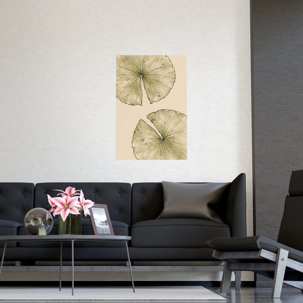 Lily Pads from Above — lily pads from above, shown framed on a wall