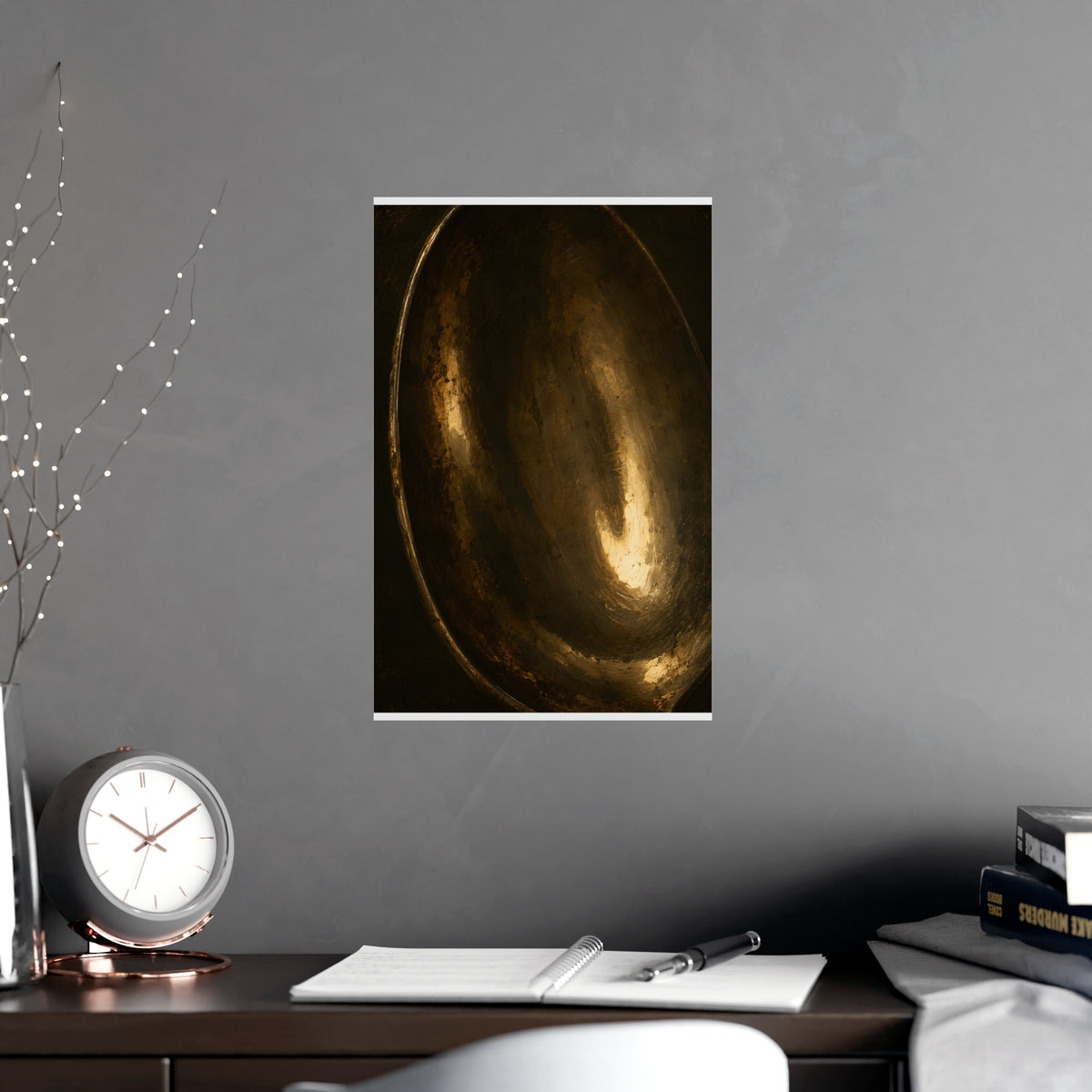 Tarnished Silver — tarnished silver, shown framed on a wall