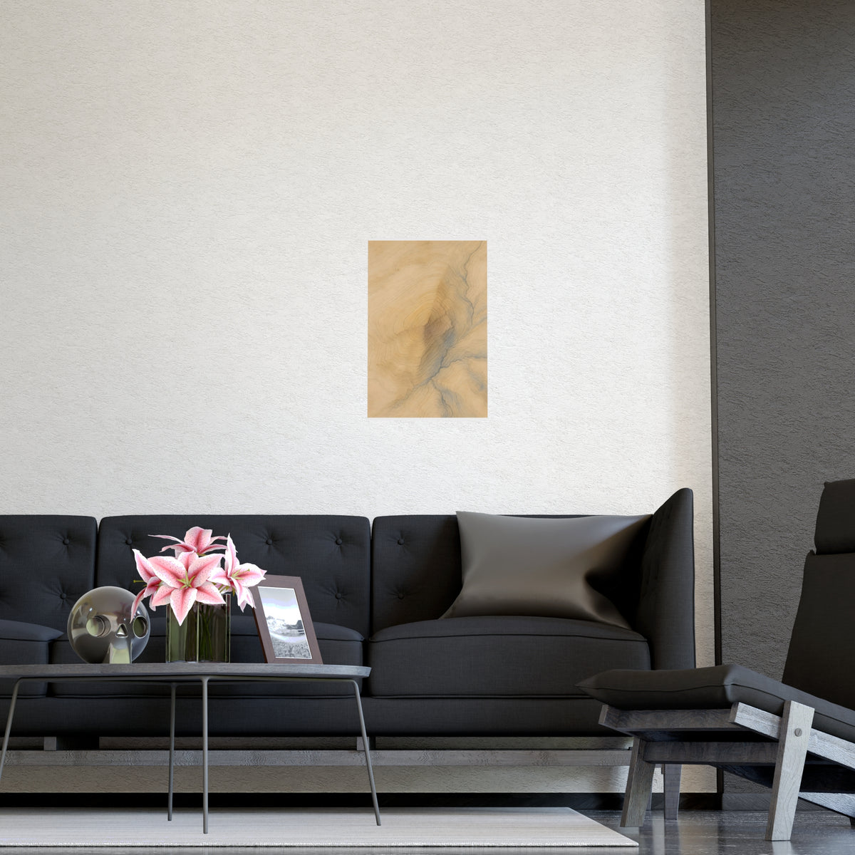 Contour Lines — contour lines, shown framed on a wall
