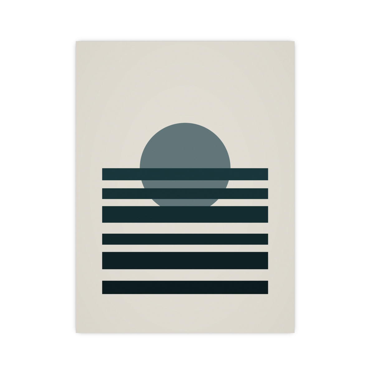 Deep Teal Sunset Landscape Wall Art — sunset landscape in a deep teal palette, 12x16 in print