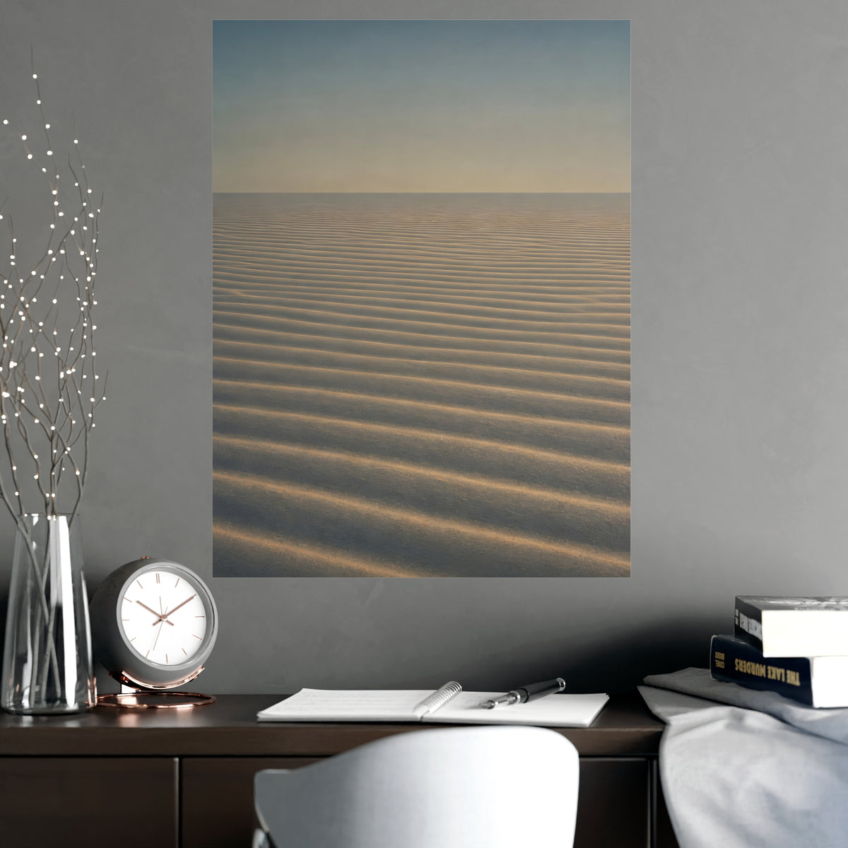 Sand, Ribbed — sand, ribbed, shown framed on a wall