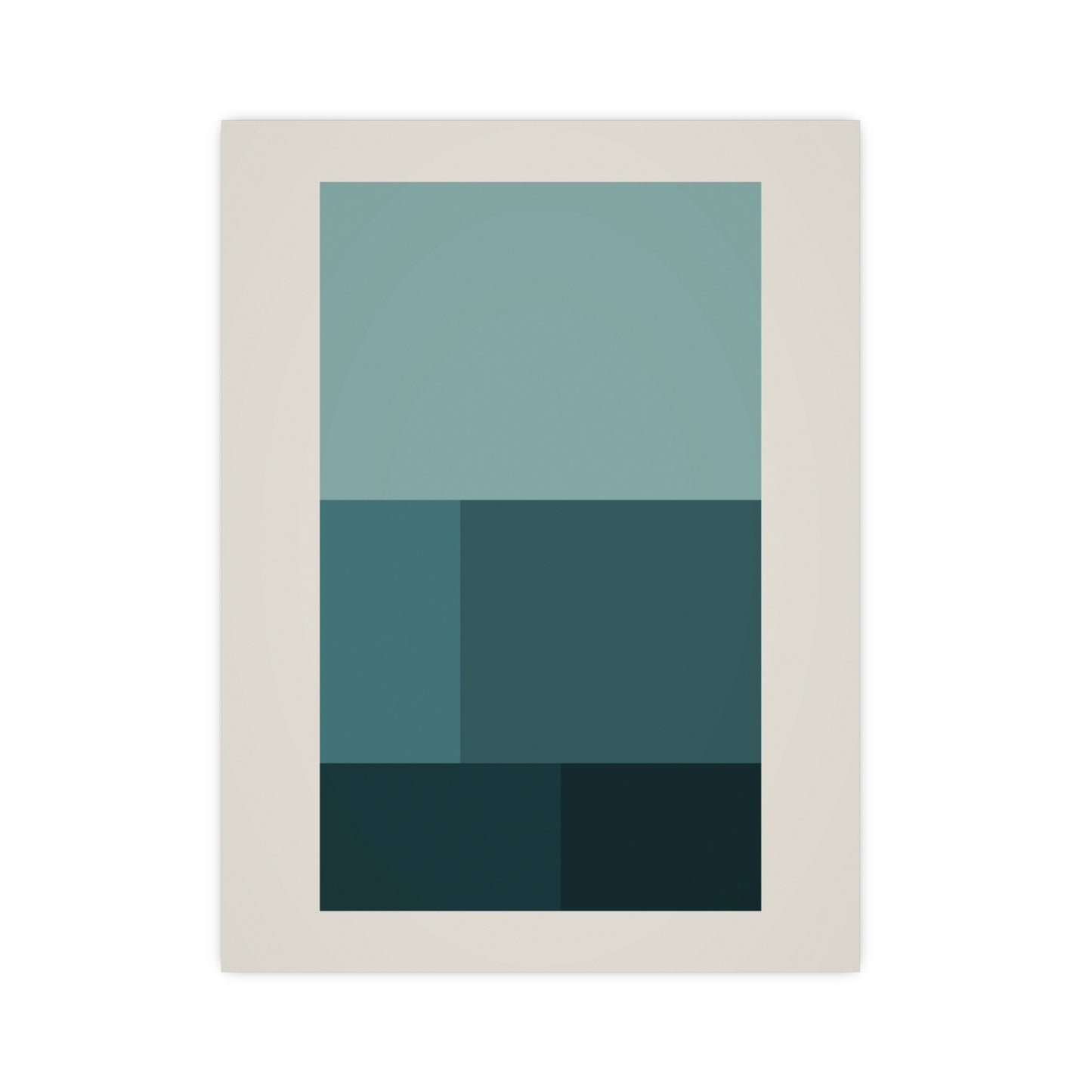 Deep Teal Blocks Modern Wall Art | Living Room Print